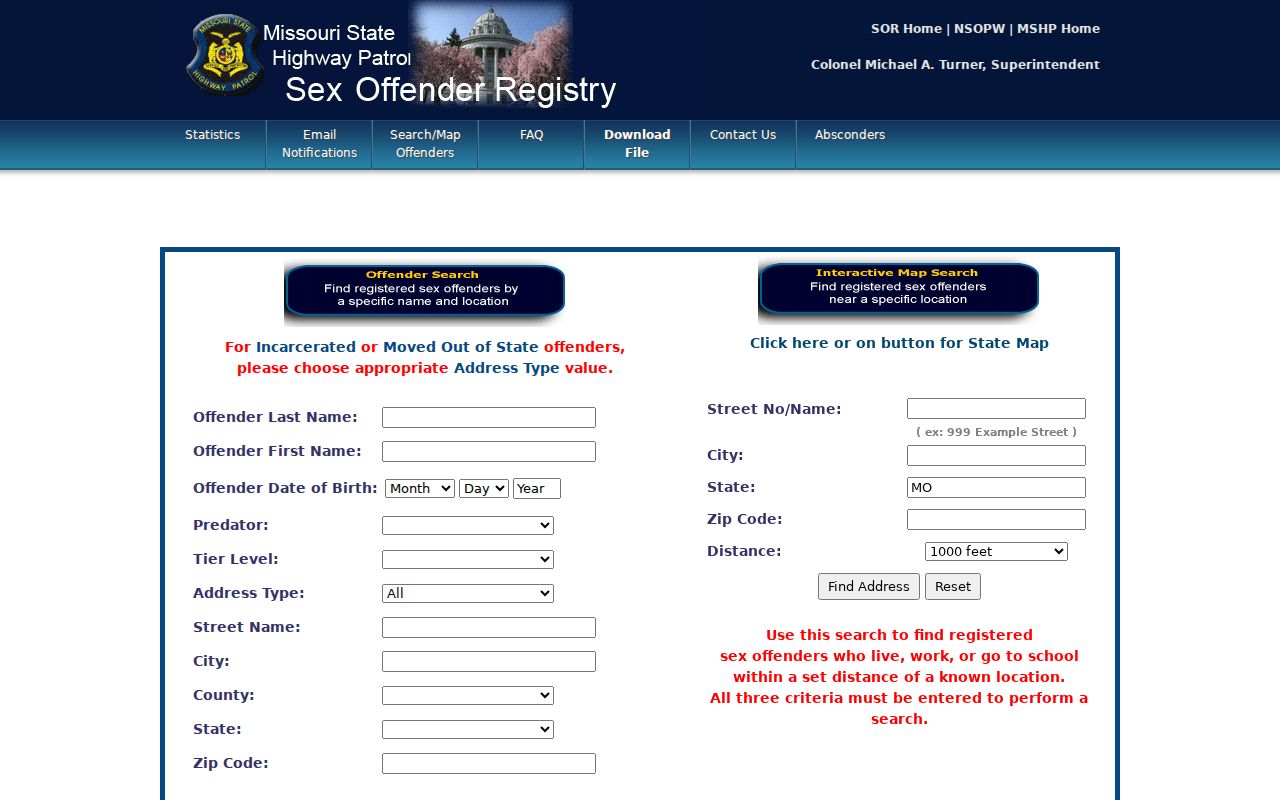 St. Louis residents directory Missouri public registry search controls